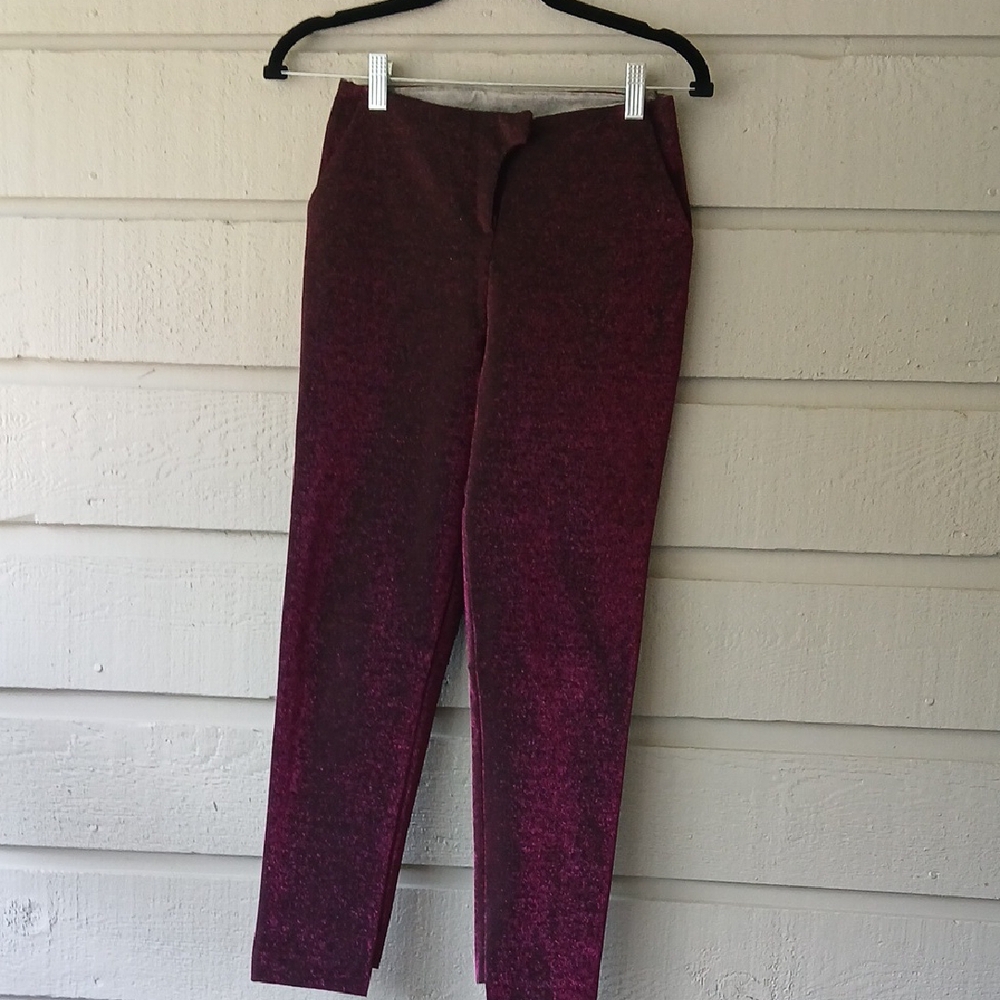 H&M Pink Shimmer Straight Leg Tailored Pants